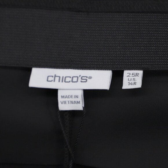 NWT CHICO'S So Slimming 360 Juliet Ponte Trim Detail Pant Black Size 2.5/US 14 - Picture 8 of 10